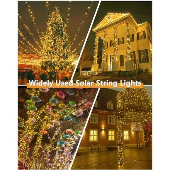 Solar String Lights Outdoor 2Pack 500LED Waterproof Christmas Garden Twinkle War - Picture 5 of 7